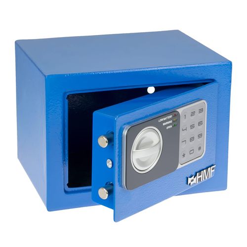 HMF Möbeltresor, Tresor mit Elektronikschloss, 23 x 17 x 17 cm, Blau