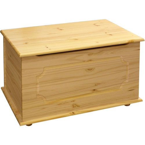 Truhe HOME AFFAIRE, beige (natur), B:89cm H:53cm T:47cm, Massivholz, Truhen, mit massiver Holzklappe