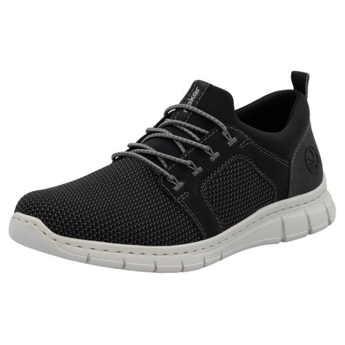 Slip-On Sneaker RIEKER, Herren, Gr. 43, schwarz, Lederimitat, Textil, sportlich, Schuhe, Schlupfschuh, Halbschuh, Freizeitschuh mit Gummizug, zum Schlupfen