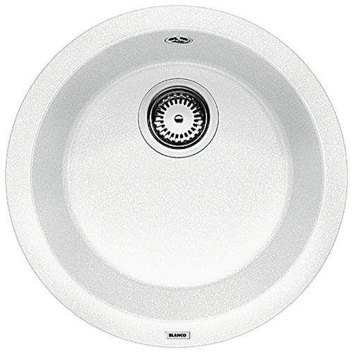 BLANCO BLANCORONDO Einbauspüle / SILGRANIT / Weiß / Stopfen