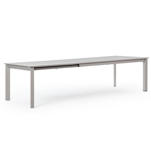 Tisch Konnor 200-300 x 110 x 76 cm Aluminium Weiß