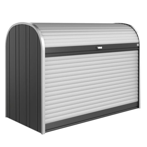 Biohort Rolladenbox StoreMax Mülltonnenbox Fahrradbox 190 - (190x97x136cm) dunkelgrau-metallic