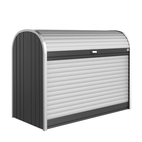 Biohort Rolladenbox StoreMax Mülltonnenbox Fahrradbox 160 - (163x78x120cm) dunkelgrau-metallic