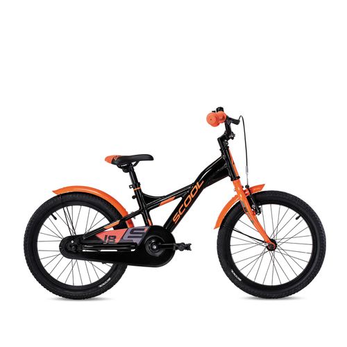 S'COOL XXlite 18 Zoll 1-Gang Black/Orange | 18 Zoll Fahrrad für Kinder und Jugendliche | ergonomische Sitzposition | Kinderfahrrad | 1 Gang