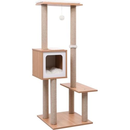 Prolenta Premium Katzen-Kratzbaum mit Sisal-Kratzmatte 129 cm