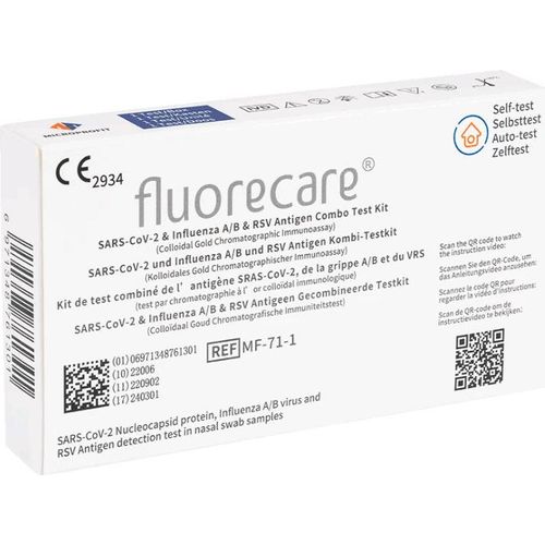 Fluorecare Kombi-Schnelltest (Covid & Influenza & RSV) | Laien-Selbsttest 575 Stück MHD 08/26 | ID: 2099 | GRATIS parahealth Tests (5 Stück, MHD 12/25)