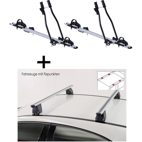2x Fahrradträger SAGITTAR + Dachträger VDP Delta kompatibel mit für Peugeot 3008 (5 Türer) 2009-2016