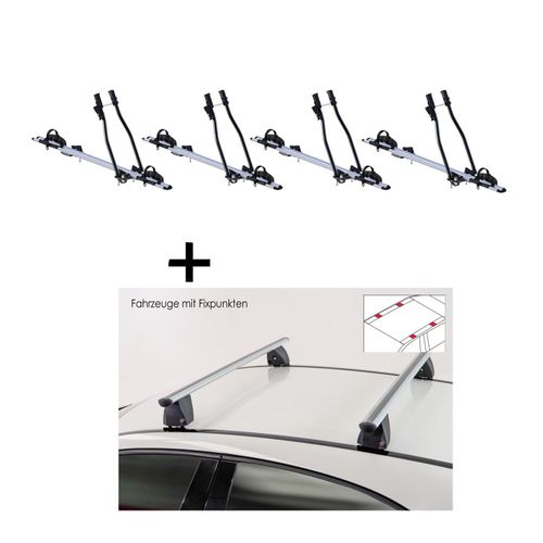 4x Fahrradträger SAGITTAR + Dachträger VDP Delta kompatibel mit für Peugeot 3008 (5 Türer) 2009-2016
