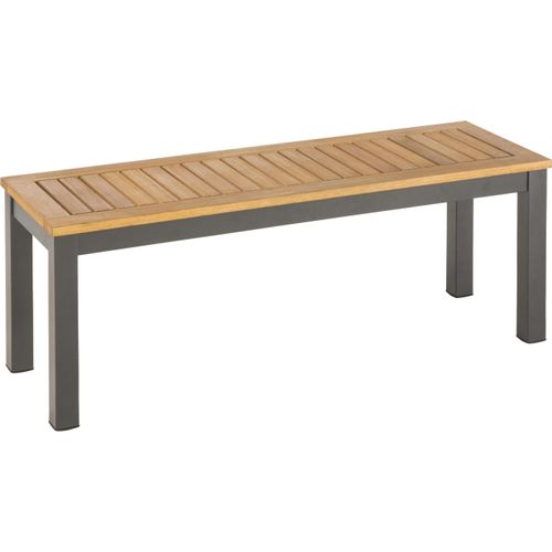 NATERIAL - Sitzbank ORIS - Gartenbank 2-Sitzer - Balkonbank - 129.5x45x43 cm - Aluminium - Eukalyptus- Holzbank - Balkonmöbel
