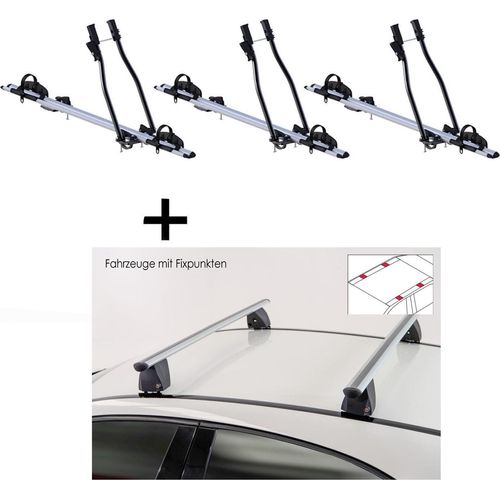3x Fahrradträger SAGITTAR + Dachträger VDP Delta kompatibel mit für Peugeot 3008 (5 Türer) 2009-2016