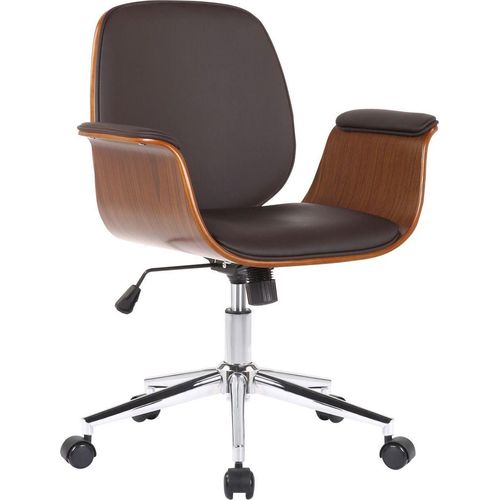 Bürostuhl Kemberg Kunstleder walnuss/braun