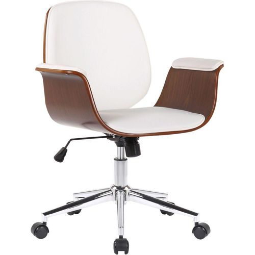 Bürostuhl Kemberg Kunstleder walnuss/weiß