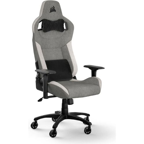 T3 Rush Gaming-Stuhl mit Stoffbezug (2023), Grau/Weiß