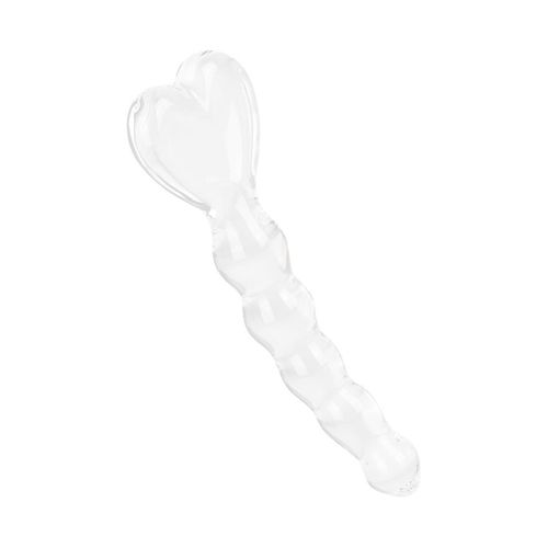 Glasdildo mit Herzapplikation, 19 cm
