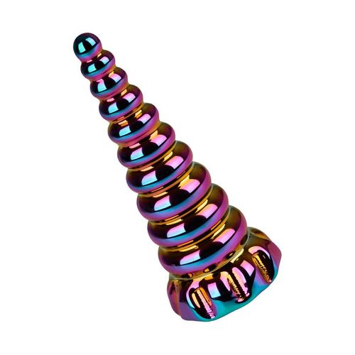 Farbenfroher Analplug aus Glas, 16 cm