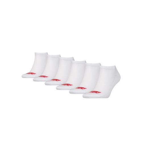 Sneakersocken LEVI'S, Herren, Gr. 43-46, weiß, Baumwollmischung, unifarben, normal, Socken, mit breitem Logobund