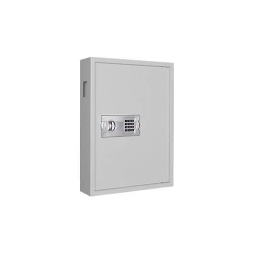 Schlüsselschrank SLE 120, für die Wandmontage, 120 Haken, mit Einwurfschlitz, Türanschlag rechts, Elektronikschloss mit Batterien, inkl. Verankerungsmaterial, B 460 x T 130 x H 630 mm, Stahlblech, lichtgrau RAL 7035