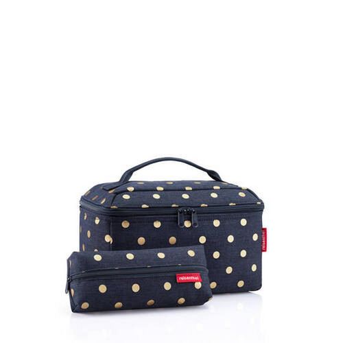 Reisenthel Kosmetiktaschenset , Blau , Kunststoff, Textil , 2-teilig , Punkte , 27x18x17 cm , Freizeit, Wellness, Körperpflege, Kosmetik