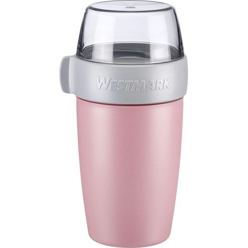 Mehrwegbecher WESTMARK, rosa, B:9,4cm H:19cm L:10,4cm, Kunststoff, Lebensmittelaufbewahrungsbehälter, Frischhaltedose Frischhaltebox, Joghurt-, Müsli-, Lunchbehälter, To Go, 200 + 500 ml, Made in Germany