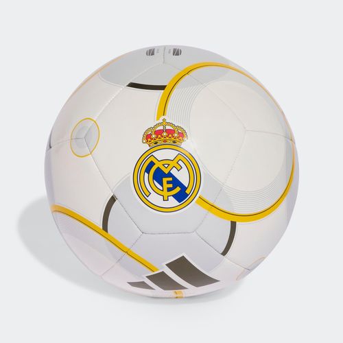 Fußball ADIDAS PERFORMANCE "RM CLB HOME" Gr. 5, weiß, bold gold, lgh solid grau, Bälle, Kinder, 5, 0,4 g, Real Madrid, B:22,3cm in Gr. 5 H:17,3cm in Gr. 5 T:22cm in Gr. 5