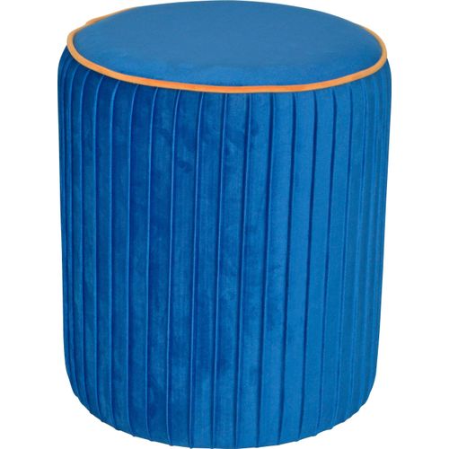 Hocker HOME AFFAIRE, blau, B:38cm H:46cm T:38cm, Samtbezug 100% Polyester, Hocker