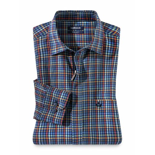 Leinen-Mix Hemd Zip & Go