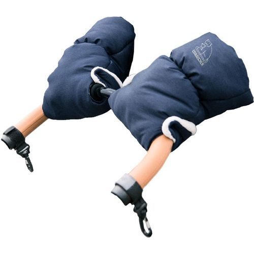 Kinderwagen-Handwärmer HEITMANN FELLE "Eisbärchen Copy", blau, Polyester, Kinderwagen-Handwärmer, Handschuhe für den Kinderwagen, Handmuff mit praktischen Druckknöpfen