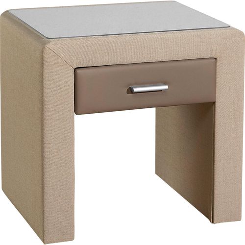 Nachttisch INOSIGN, beige (beige, taupe), H:50cm T:40cm, Tische, Nachtkonsole mit 1 Schubkasten