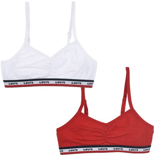Bustier LEVI'S KIDS, Mädchen, Gr. S (116/134), N-Gr, rot (weiß, rot), Obermaterial: 95% Baumwolle, 5% Elasthan, körpernah, BHs, for GIRLS