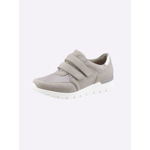 Klettschuh WALDLÄUFER, Damen, Gr. 6, grau (taupe), Nubukleder, Textil, Basic, Schuhe