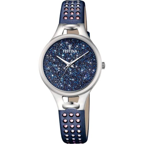 FESTINA F20407/2 Uhr Damenuhr Lederarmband Blau