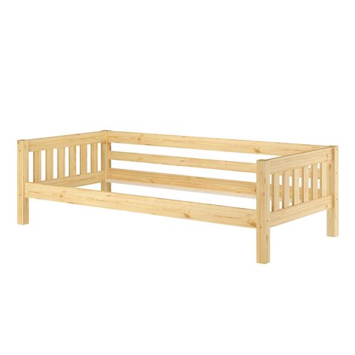 Gemütliches Kinderbett mit dreiseitiger Sicherung 90x200 cm Kiefer V-60.29-09Rollrost inkl.