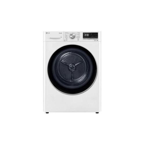 LG RT80V9C 8kg Wärmepumpentrockner, 60 cm breit, LED-Trommelbeleuchtung, Kindersicherung, ThinQ, Knitterschutz, weiß