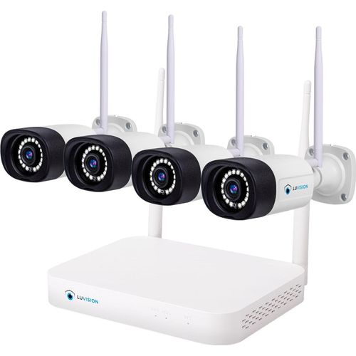 LUVISION Dual WLAN Funk Video Überwachungssystem 10 Kanal Mini NVR 5MP Überwachungskamera Set Mikrofon Cloud
