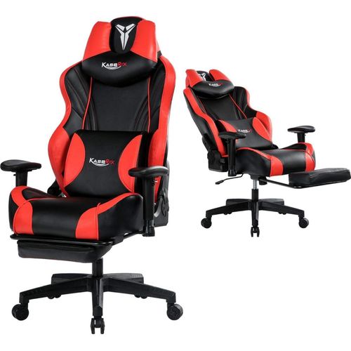 Gaming Stuhl 200kg Belastbarkeit Ergonomisch Drehbarer Schreibtischstuhl Rot