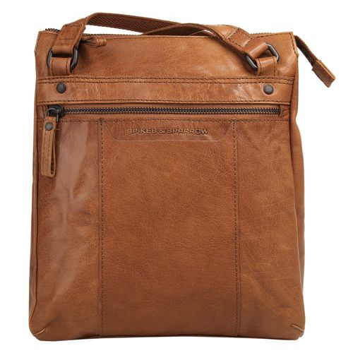 Cityrucksack SPIKES & SPARROW, Gr. B/H/T: 28cm x 23cm x 7cm, onesize, braun (cognac), Rindsleder, Leder, unifarben, casual, Rucksäcke, echt Leder