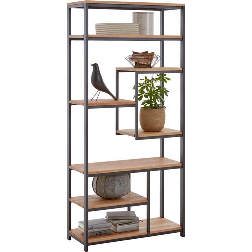 Raumteiler NIEHOFF SITZMÖBEL, braun (sw, eiche), B:85cm H:183cm T:36cm, Massivholz, Regale, Regalsystem, auch als Raumteiler nutzbar, Balkeneeiche natur massiv