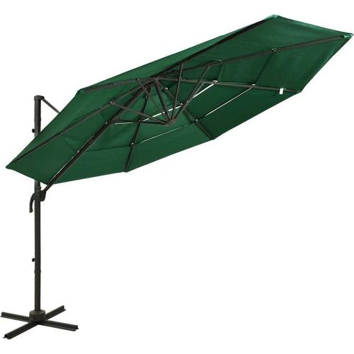 Sonnenschirm mit Aluminium-Mast 4-lagig Grün 3x3 m , Markisen Design 2024