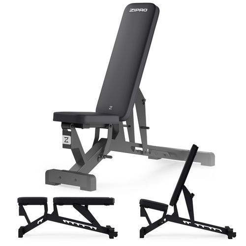 Zipro Pumpiron verstellbare Trainingsbank, Hantelbank für Heimtraining, Multifunktion hantelbank set mit gewichten klappbar verstellbar