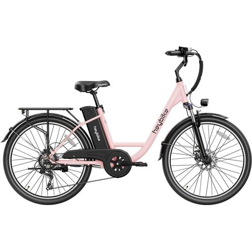 E-Bike Heybike Cityscape - 250W Akku 36V10Ah 26 Zoll Reifen Mechanische Scheibenbremse - Rosa