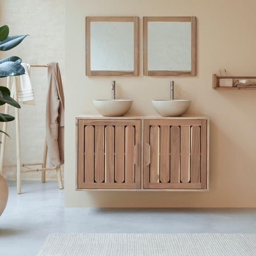 Badezimmermöbel aus Akazienholz 120 Lila