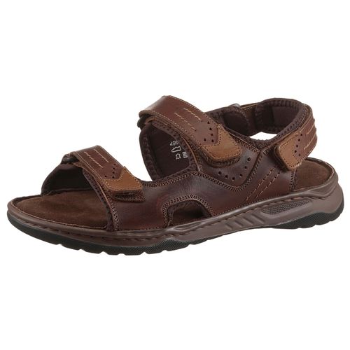 Trekkingsandale MUSTANG SHOES, Herren, Gr. 44, braun (dunkelbraun), Leder, casual, Schuhe, Sommerschuh, Klettschuh mit weicher Innensohle