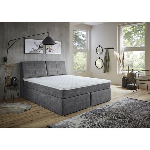 Melrose 'BX1870' Boxspringbett mit Stauraum, 180x200 cm, Farbe wählbar, Farbe:Grau