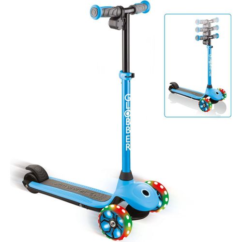 GLOBBER ONE K E-MOTION 4 PLUS hellblau, mit Leuchtrollen