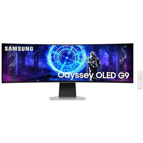 SAMSUNG Curved-Gaming-OLED-Monitor "S49DG954SU", G (A-G), silber, B:119,47cm H:36,5cm T:18,08cm, Monitore