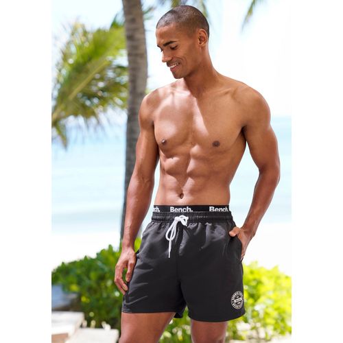 Badehose BENCH., Herren, Gr. XXL (58/60), N-Gr, schwarz, Recycling-Polyester, Badehosen, mit modernem Logobund