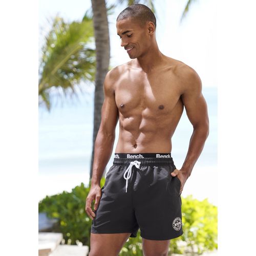 Badehose BENCH., Herren, Gr. M (50), N-Gr, schwarz, Recycling-Polyester, Badehosen, mit modernem Logobund