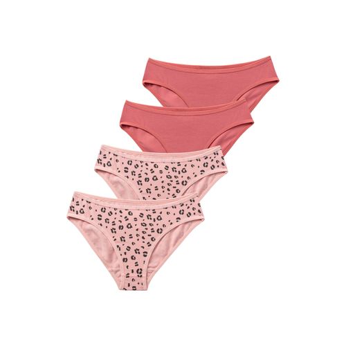 Slip BUFFALO, Kinder, Gr. 182, mauve, leo, Jersey, Obermaterial: 92% Baumwolle, 8% Elasthan (LYCRA), animal-print, unifarben, körpernah, Unterhosen, mit schmalen Einfassungen