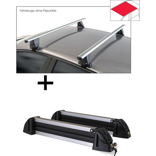 Skiträger Alu 4 Paar Ski + Dachträger VDP Delta kompatibel mit koda Octavia IV (NX) ab 2020