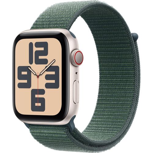 Apple Watch SE GPS + Cellular 44mm Galaxy mit Sport Loop Armband Grüner See